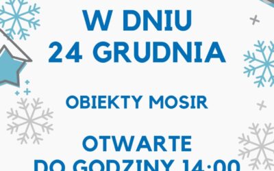 Obiekty MOSiR w&nbsp;okresie świątecznym