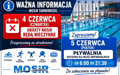 Ważna informacja MOSiR Tarnobrzeg